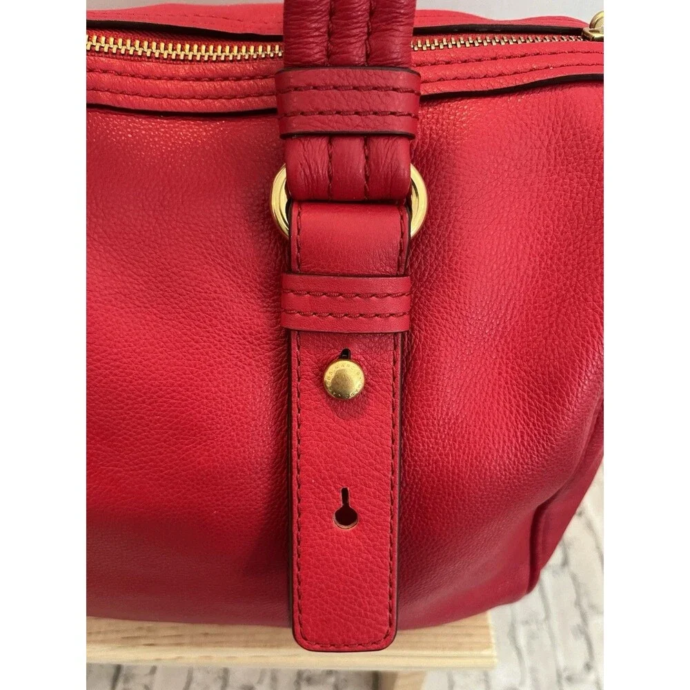NWT Marc by Marc Jacobs Rosey Red Leather Turnlock Crossbody Shoulder Bag